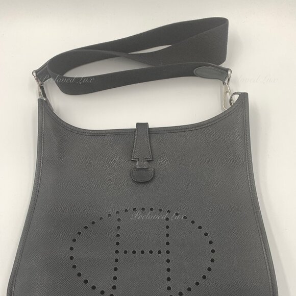 Authentic HERMES Black Epsom Evelyne I PM Crossbody Bag - Picture 3 of 15